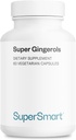 Supersmart - Super Gingerols 400mg per dag (høj potens 20% Gingerol) - Ingefær Root Extract Support 124; Non- GMO & Gluten Free - 60 vegetariske kapsler