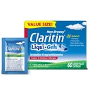 Claritin Allergy Medicine for Adults, 24-Hour Non-Drowsy Loratadine 10mg, Antihistamine, 60 Liquid Gels + 1ct On-The-Go Relief