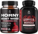 Bundle of Horny Geat Weed for Male Enhancement - Ekstra styrke Horny Geat Weed for mænd og ekstra styrke Testosteron Booster for mænd - Natural Testosteron Supplement