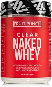 Nøgen Clear Whey Protein Isolate, Frugt Punch, Iso Protein Powder, Ingen Gmos eller kunstige sødestoffer, Gluten- Free, Soy- Free - 28 Servere