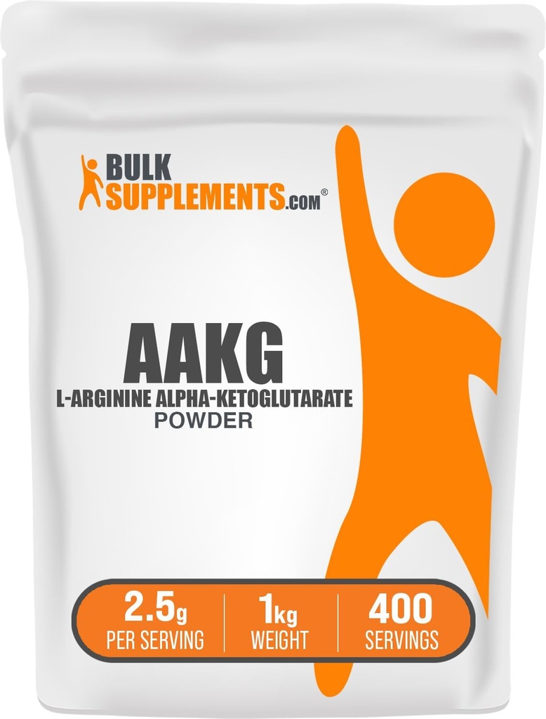BulkSupplements.com AAKG Powder - Arginine AKG Supplement, Nitric Oxide Supplement, Unflavored & Gluten Free, 2.5g per Serving, 1kg (2.2 lbs) (Pack of 1)