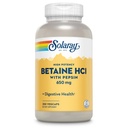 Solaray High Potency Betaine HCL med pepsin - Saltsyre supplement til fordøjelsessygdomme - med betain Hydrochlorid og fordøjelsesenzymer - Gut Health Support - 60- Day Garanti, 250 VegCaps
