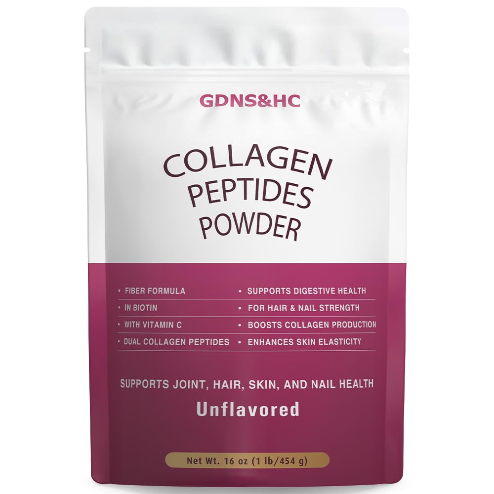 Collagen Peptides Powder 16oz, Hydrolyzed Collagen Type I & III, Unflavored & Odorless - Supports Skin, Hair, Nail & Joint Health, Easy to Mix in Coffee, Smoothies, Non-GMO, Dairy & Soy Free (16 oz)