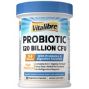 Vitalibre Probiotics for Women and Men, 120 Billion CFU 34 Strains, with Digestive Enzymes & Prebiotics, No Gluten, Gut Health, Digestive Health, Bloat Relief, 30 Vegetarian Capsules