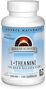 Source Naturals Serene Science L-Theanine, Made with Suntheanine, for Focused Relaxation, 200 mg - 120 Capsules
