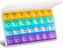 XL Stor Månedlig Pill Organizer 4 Uger, 28 Dag Pill Organizer Weekly, Big Segment med Rejsetilfælde, 7 Dag Pill Dispenser 4 gange om dagen, Medicin Organizer Box for Vitamin, Fish Oil