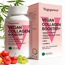 Vegan Collagen Booster with Biotin 10,000 mcg, Hyaluronic Acid, Bamboo Silica, Vitamin C & Zinc, Plant Based Hair Skin & Nails Support for Women & Men, 90 Vegan Capsules