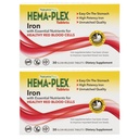 NaturesPlus Hema- Plex Iron - 30 Slow-Release Tablets, Pack of 2 - Total Blood Health - 85 mg Chelated Iron - med vitamin C & Bioflavonoider - Ikke GMO, Vegetar & Gluten Free - 60 Total Servering