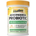 Vitalibre Akkermansia Probiotic 10 Billion TFU, with Concentrated EGCG from Green Tea Extract, GLP-1 Supplement for Gut Health, Metabolism Support & Sustain Energy Levels, 30 Vegan Capsules, No Gluten