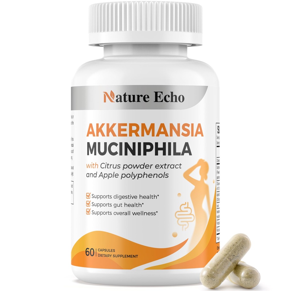 GLP-1 Supplement for Women and Men, Akkermansia Muciniphila Probiotic with Inulin- 60 Capsules