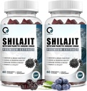 Himalayan Shilajit Gummies med 85 + Trace Minerals & Fulvic Acid for Energy, immun, Kognitiv Support High Potency Pure Natural Shilajit Supplement for mænd og kvinder 60 Gummies (2 pakker)