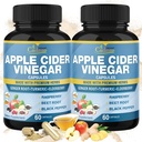 Organic Cadane 2 Packs Apple Cider Vinegar Extract Capsules, 4 Months Supply & Ginger, Turmeric Curcumin, Elderberry, Raspberry, Beet Root, Pepper | Immune System, Digestion Supports