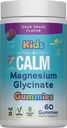 Natural Vitality Kids Calm | Magnesium Glycinate Gummies | Sour Grape Flavored | Non-GMO, Vegan & Gluten Free Supplement | 60 Count