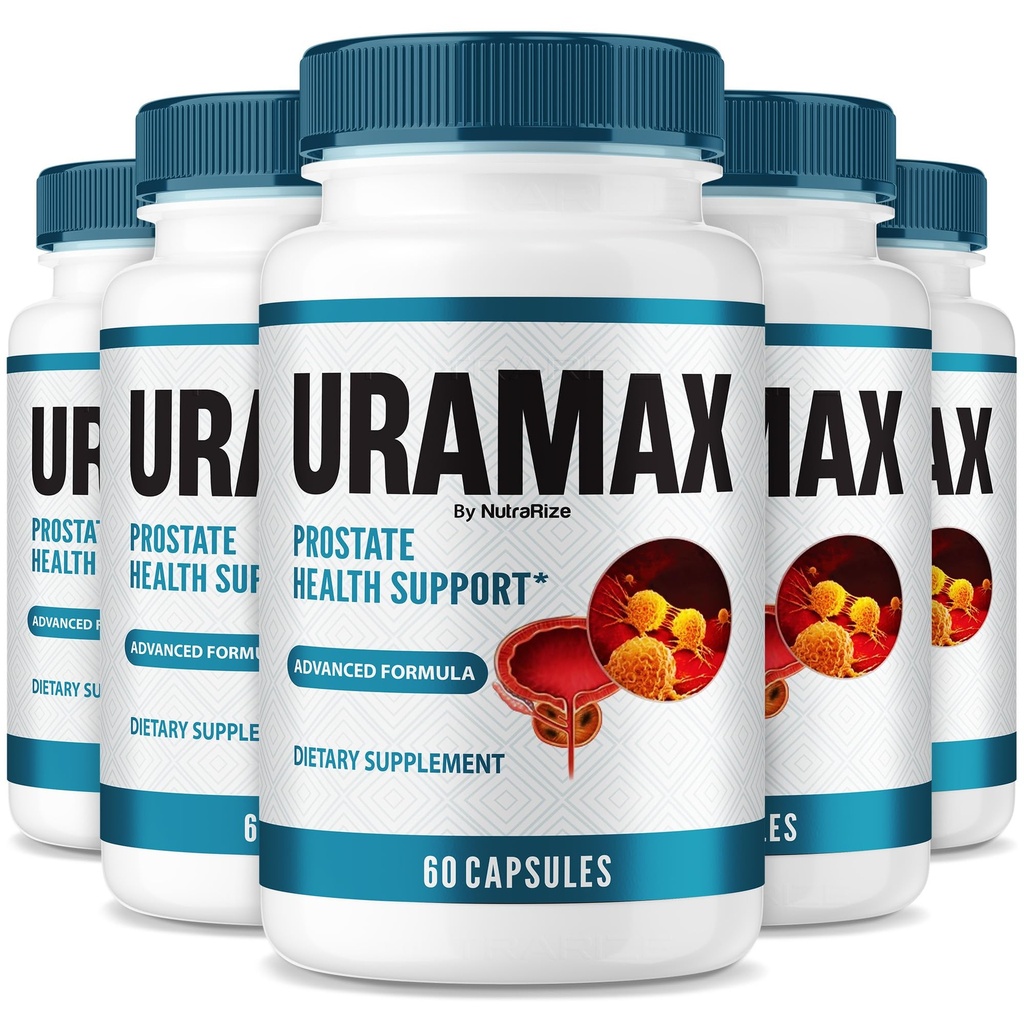 NutraRize (5 Pack) Uramax Capsules, Uramax Prostate Health Support, UraMax All-Natural Supplement, Uramax Extra Strength Pills to Promote Stamina and Energy, Ura Max Pills Reviews (300 Capsules)