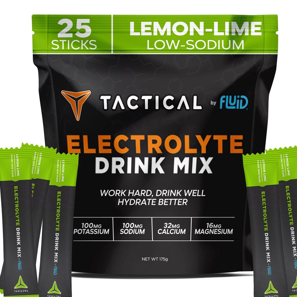 Væske Taktisk - Elektrolyte Powder Pakker, Accelerate Re- Hydration, Lavt sukker, Electrolyte Drink Mix, Forebyg dehydrering, Eliminere kramper