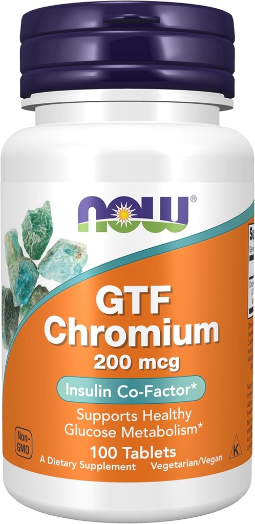 NU Kosttilskud, GTF (Glucose tolerance Factor) Chrom 200 µg, Insulin Co- Factor *, 100 tabletter