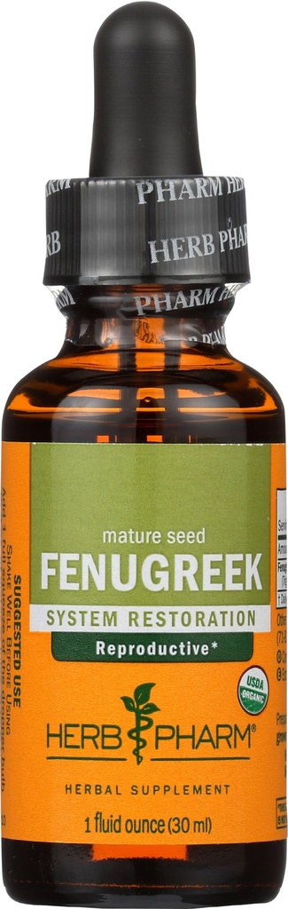 Herb Pharm Certified Organic Fenugreek Liquid Extract for Woman Reproductive Support - 1 Ounce (DFENU01)