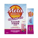 Metamucil Fiber Supplement, Clear Mixing Fiber Powder Stick Packs, Mixed Berry Flavor, On the go, Plant Based Prebiotic Fiber Supplement Blend for Daily Digestive Health, 21 Stick Packs