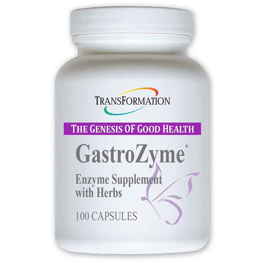TRANSFORMATION THE GENESIS OF GOOD HEALTH - GastroZymeDigestive Supplement, Uniquely Formulated with Enzymes & Papaya Leaf, Plant Based with Herbs, Soothes - Relieves Gastrointestinal Discomfort, 100
