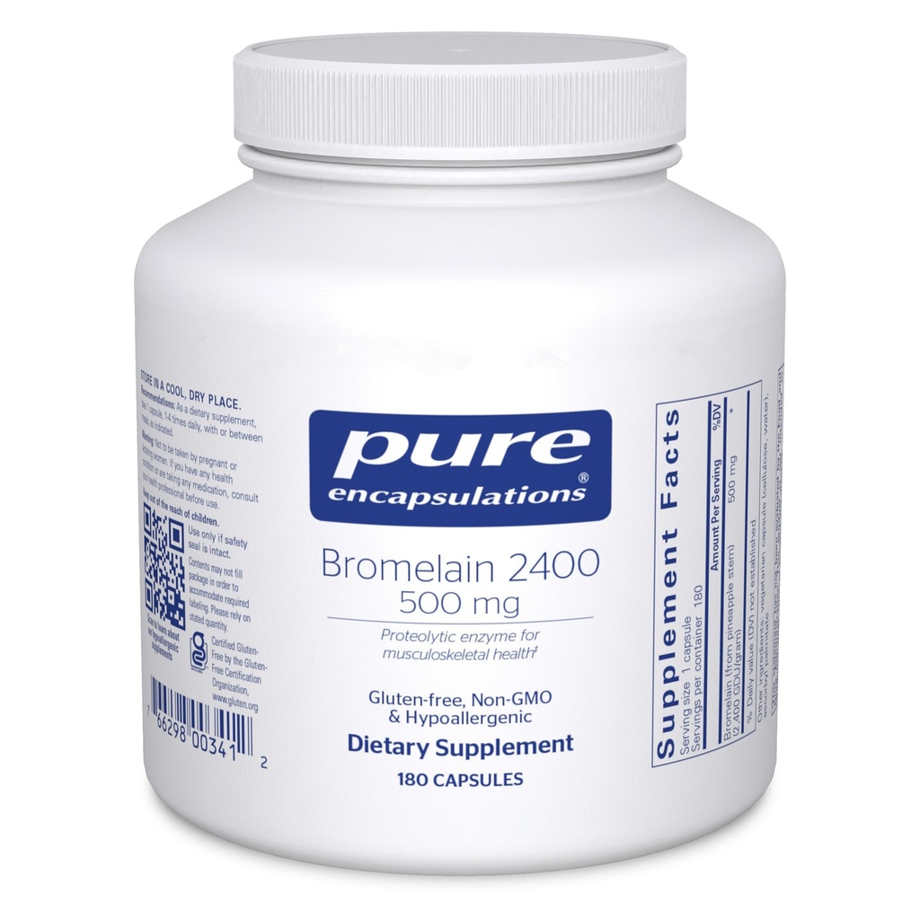 Pure Encapsulain bromelain 2400 500 mg - til fordøjelsesstøtte & knoglesygdomme - støtter Joints & Muscle Recovery * - Proteolytiske enzymer - Vegan - 180 kapsler