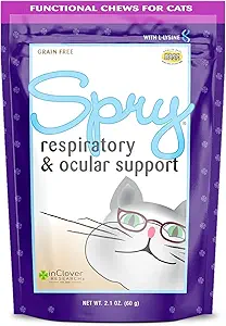 I Clover Spry Daglig Luftveje og Okulær Support Soft Chews for Katte, med L- Lysin, Superfoods, og Prebiotika til en stærk immunsystem, 2.1 oz. (60 tæller)