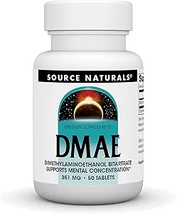 Source Naturals DMAE, Dimethylaminoethanol Bitartrat - Understøtter Mental Koncentration - 50 tabletter