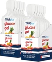TRUEplus Glucose Gel Pouch, Fruit Punch Flavor, 15g Fast-Fungerende Kulhydrater, Fat Free, Gluten Free, Quick Support for Low Blood Sugar and Energy, 12 Pack