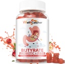 Butyrate Gummies Gut Health Supplement: Butyrate with Probiotic & Prebiotic Fiber Gummies for Women Men Sugar Free Digestive & Energy Metabolism Support Vegan Hawthorn Flavor 30 Days Supply