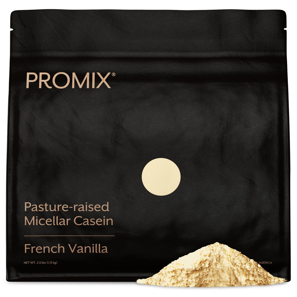 ProMix Nutrition Casein Protein Powder - Græs Fed, Pasture Raised, Slow Release Micellar Casein - Gluten- Free - Vanilla, 2,5 pund (pakke med 1)