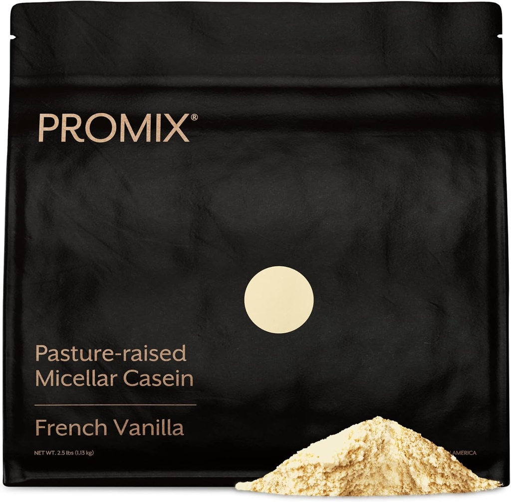 ProMix Nutrition Casein Protein Powder - Grass Fed, Pasture Raised, Slow Release Micellar Casein - Gluten-Free - Vanilla, 2.5 Pound (Pack of 1)