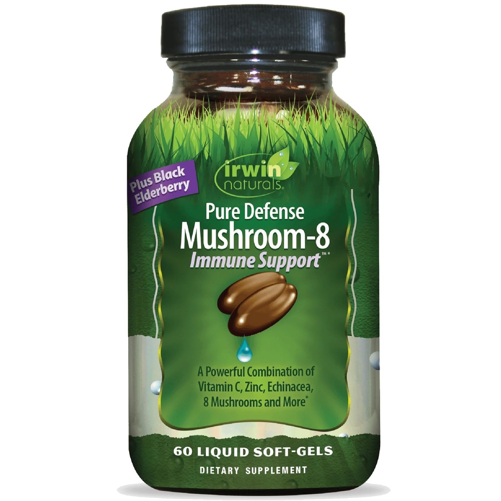 Irwin Naturals Pure Defense Mushroom- 8 Immunstøtte 60 Sgels