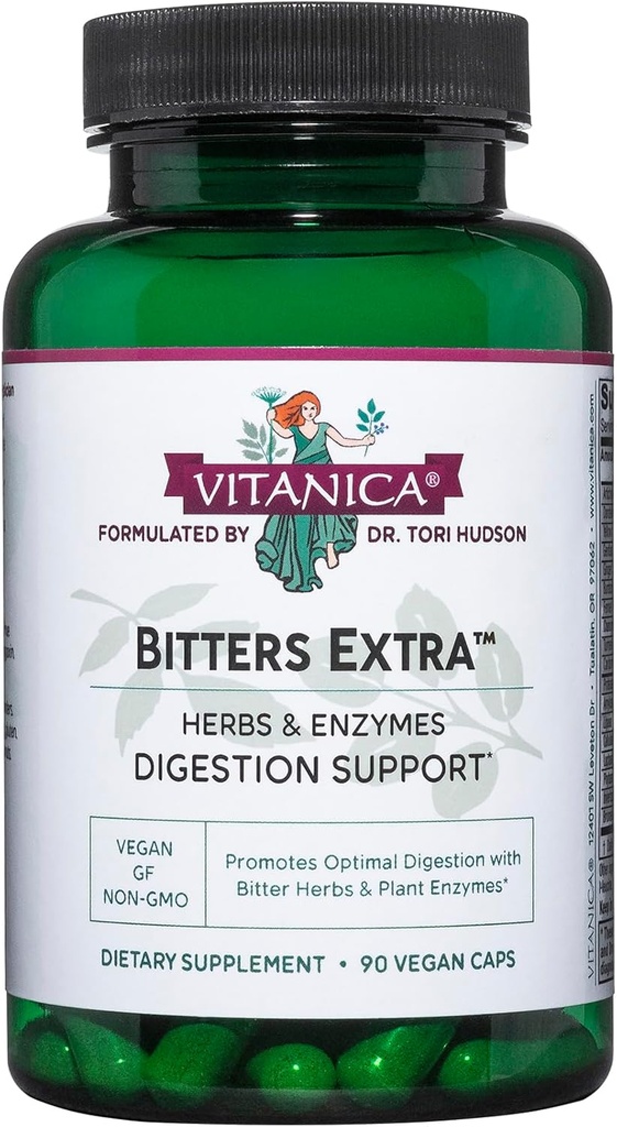 Vitanica Bitters Extra, fordøjelsesstøtte, Vegan, 90 kapsler