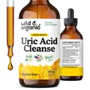 Wild & Organic Uric Acid Cleanse Liquid Drops - Tart Cherry, Turmeric, Celery, Chanca Piedra, Dandelion Root Extract Complex - Uric Acid Supplement - Vegan, Sugar & Alcohol-Free Tincture - 4 fl oz