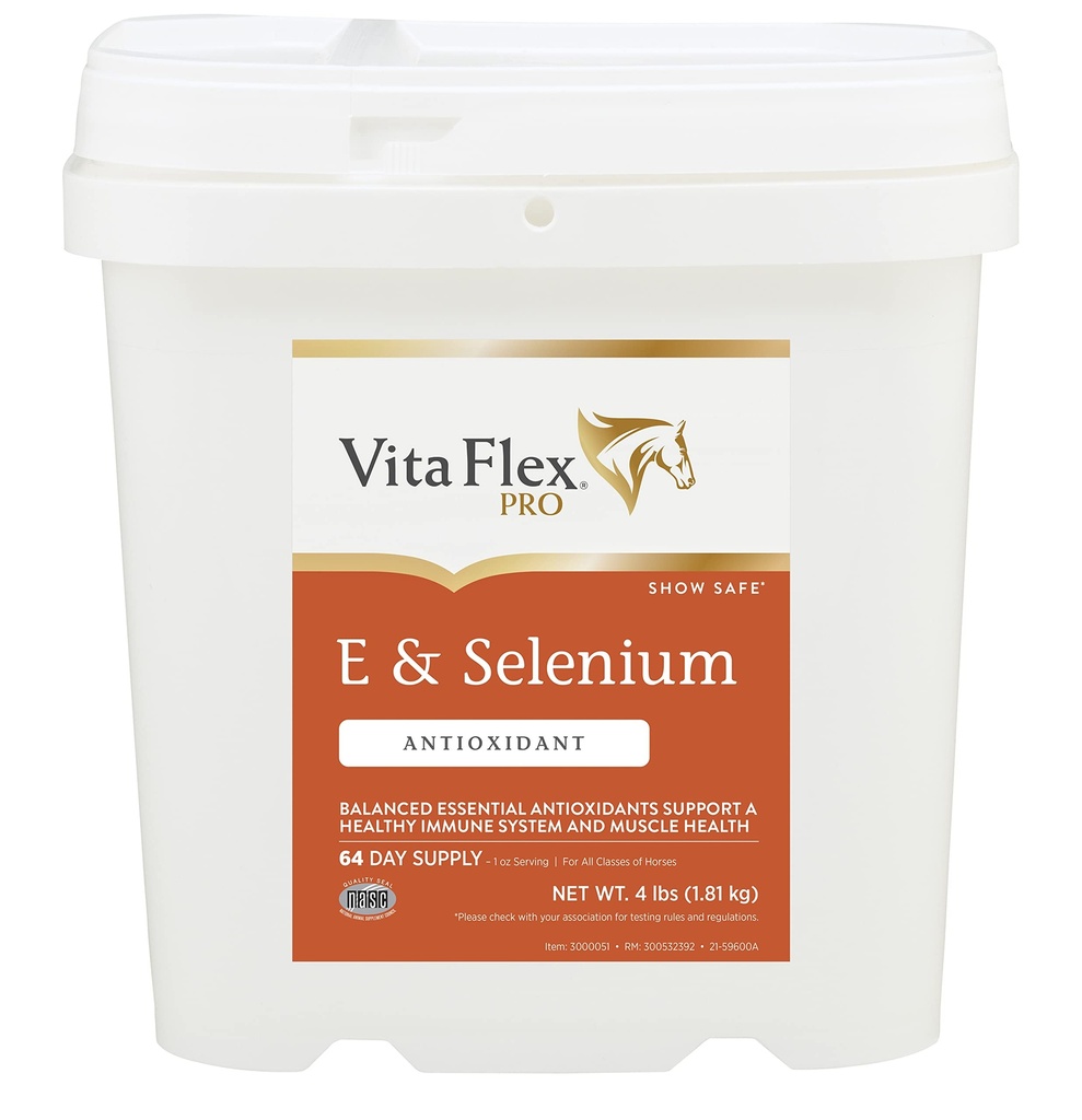 Vita Flex Pro E og Horse Selenium Supplement, Balancerede Væsentlige Antioxidanter, 4 Pund, 64- Day Supply