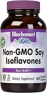 Bluebonnet Non-GMO Soja Isoflavoner, Knoglesundhed *, Vegan, Kosher Parve, Gluten- Free, 60 Vegetabilske kapsler, 60 Servering