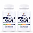 Omega-3 Focus 2000mg with Nootropic Formula – Citicoline, DHA, EPA, B12, PQQ, Folate & P5P – Triglyceride Form Omega 3 – 60 Softgels