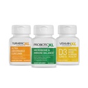 TrioXL - 3 kraftfulde kosttilskud, der fremmer et stærkt immunsystem, omfatter TumericXL, VitaminXL D3 & ProbioticXL, Gluten- Free immunbooster, 3- 30 greve