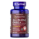 Puritan's Pride All In One With Omega 3, 5, 6, 7, 9 And Vitamin D3 Alaskan Salmon Oil, Dietary Supplement for Cardiovascular, Heart, and Circulation Support, 1 Month Supply, 60 Rapid Release Softgels