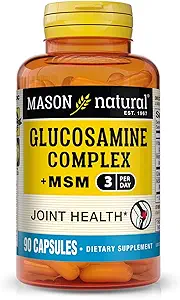 Mason Natural Glucosamine Complex Plus MSM med C-vitamin - understøtter fælles sundhed, forbedret fleksibilitet og mobilitet, 90 kapsler