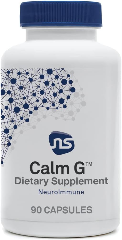 NeuroScience Calm Aid + immunsupporttillæg - Calm G - Alpha Lipoic Acid, L Cysteine, L Theanine & mere - Opmuntrer rolig søvn & bekæmpe træthed med daglig Glutamathåndtering (90 kapsler)