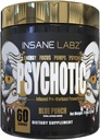 Insane Labz Psykotisk Guld, High Stimulant Pre Workout Powder, Extreme Lasting Energy Focus, Pumper og Endurance med Beta Alanine, DMAE Bitartrate, NO Booster (60 Servere, Blå Punch)
