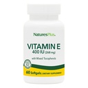 NaturesPlus E-vitamin - 400 iu blandet D-Tocopherol, 60 Softgels - Let at synke E-vitamin supplement, afledt af naturlige sojabønneolie - Free- Radical Defense - Gluten- Free - 60 Servere