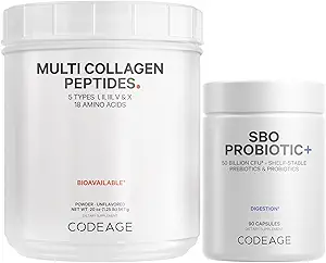 Codeage - Multi Collagen Protein + SBO Probiotics 50 Billion CFU Bundle