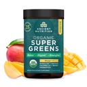 Ancient Nutrition SuperGreens pulver med Probiotika, Organic Mango Flavor Green, Lavet af ægte frugter, grøntsager og urter, fordøjelses- og energistøtte, 25 Servere, 6.8oz