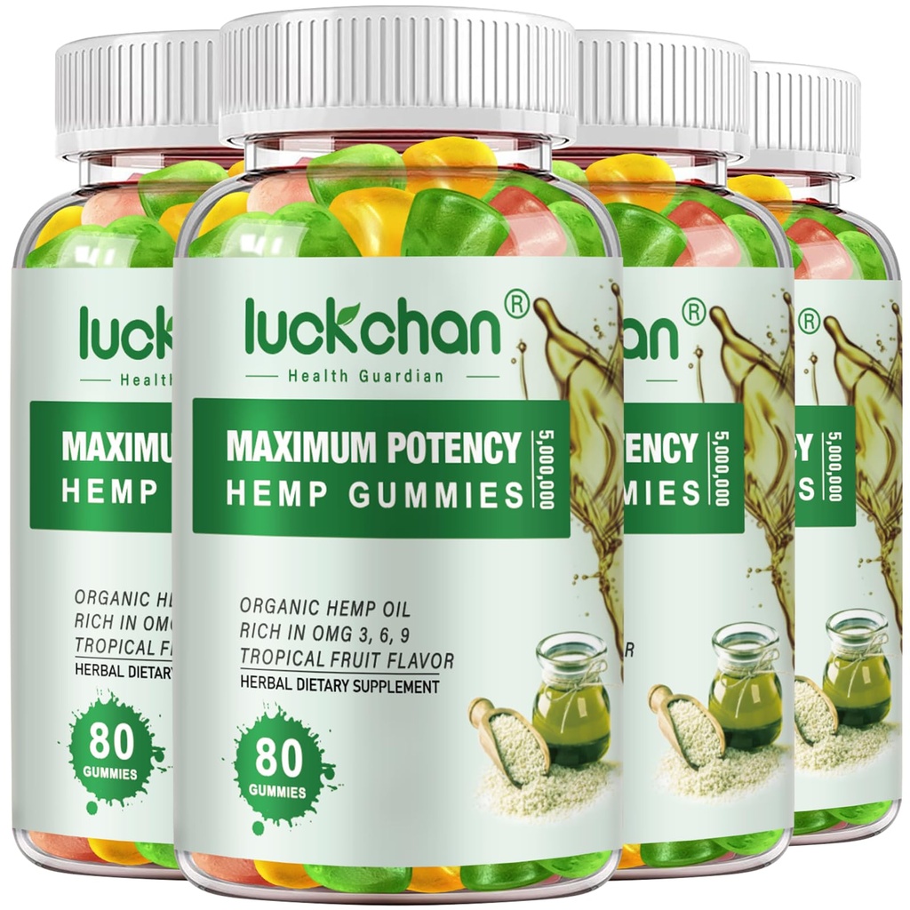 Hemp Gummies High Potency for Sleep, Pain, Anxiety - (4 Packs) Pure Extra Strength Organic Hеmp Oil Gummies - 100% Natural Bear Hemp Gummy for Adults