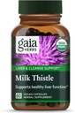 Gaia urter Milk Thistle - Lever supplement & rense støtte til at hjælpe med at opretholde sund leverfunktion funktion * - 60 Vegan kapsler (20-dages forsyning)