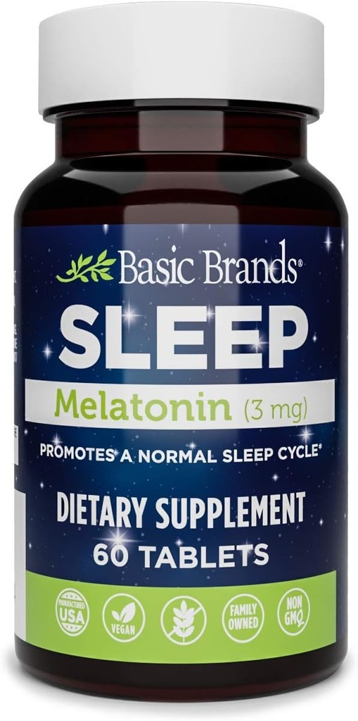 Basic Brands Melatonin, 60-Count (Pack of 1)