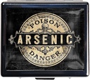 7 dage forkromet skinnende sølv pill Organizer med spejl inde har 8 separate kompartmenter rektangel 7 dage pill boks pill sag (Arsenic Vintage Style Poison Label)