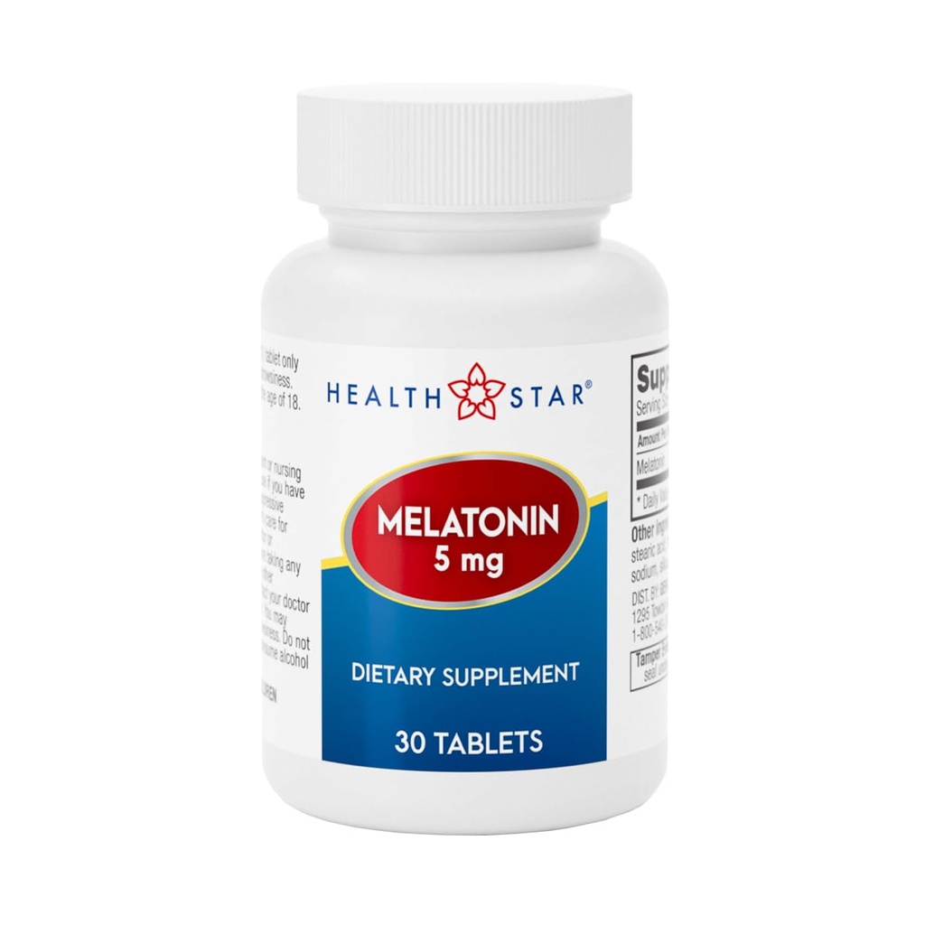 GeriCare Melatonin 5mg Tablets, Balances Nighttime Routine - Helps Adjust to Changing Schedules - Promotes Restful Evenings – Easy-to-Take Tablets, 30 Count (Pack of 1)
