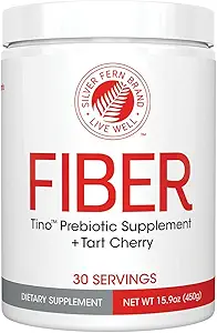Tino Natural Gluten Free Prebiotic Fiber Supplement - med Tart Cherry Extract & Polycan Black Yeast Extract - Non-GMO, Vand Opløselige Fiber Powder Mix (1 Kanister - 15.9 Oz)
